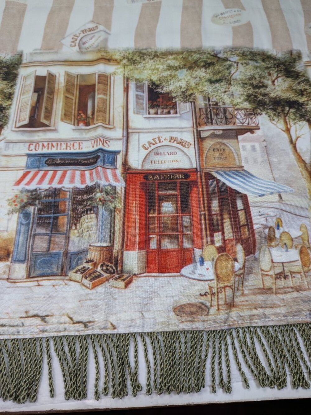 French Paris Cafe Bistro Window Valance Tier Curtains Pair Tweel Home 59" wide